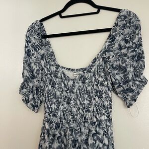 Abercrombie & Fitch Blue Floral Midi Dress